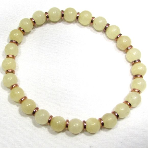 Natural Yellow Jade Gemstone Bracelet - Picture 4 of 5